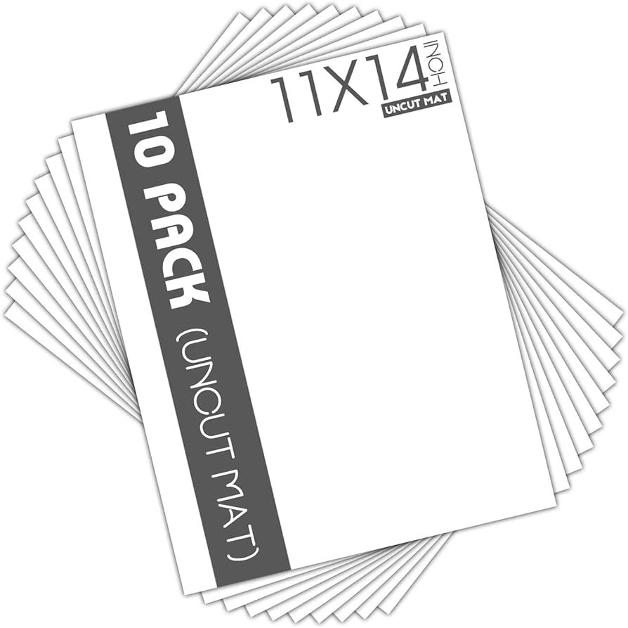 Mat Board Center, Pack of 10 11x14 White Uncut Mat Boards, Acid-Free Backing Matte Boards for Fra... | Amazon (US)