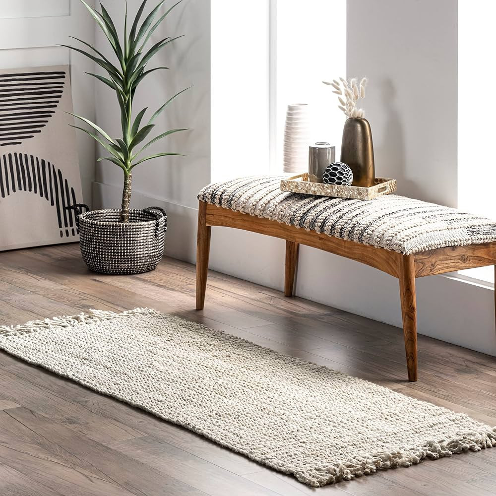 nuLOOM Daniela Farmhouse Chunky Jute Runner Rug, 2' 6" x 10', Off-white | Amazon (US)