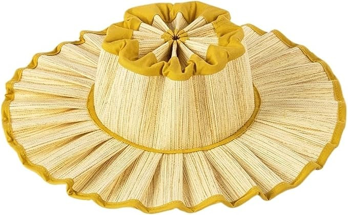 Women’s Summer Foldable Pleated Straw Sun Hat - Wide Brim Casual Beach Hat, Lightweight Waterpr... | Amazon (US)