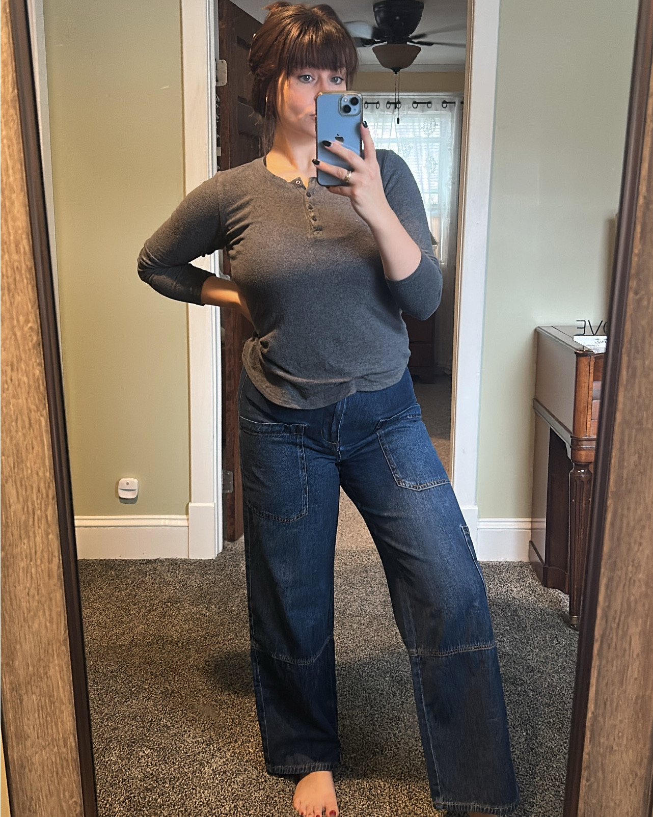 These cute jeans from Walmart! They’re called “gardener jeans”, low rise, stretchy waist band & tons of pocket! 

#LTKgrwm #LTKmomlife #LTKootd