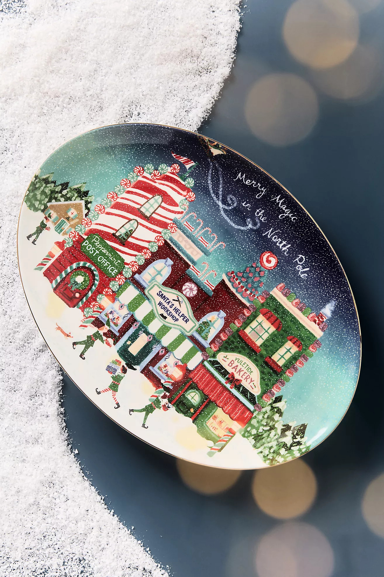 Holiday in the City Stoneware Platter | Anthropologie (US)
