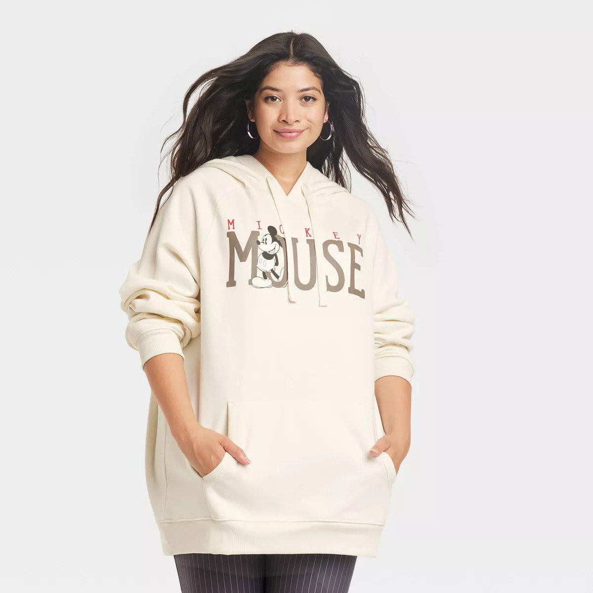 Women's Mickey Mouse Graphic Hoodie - Cream | Target