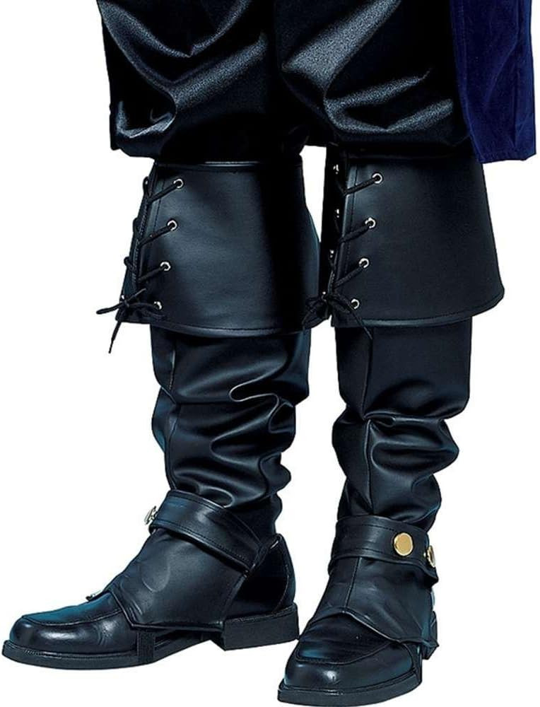 Deluxe Black Vinyl Boot Tops Costume Accessory | Amazon (US)