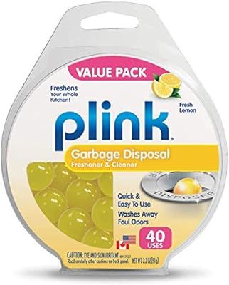 Plink Garbage Disposal Cleaner, Freshener & Odor Removing Balls, Easy to Use, Fresh Lemon Scent, ... | Amazon (US)