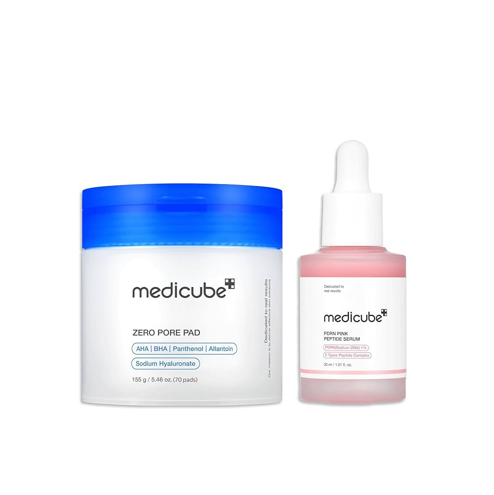 medicube For All Skin Tpyes Duo: medicube Zero Pore Pads 2.0 and Salmon DNA PDRN Pink Peptide Ser... | Amazon (US)
