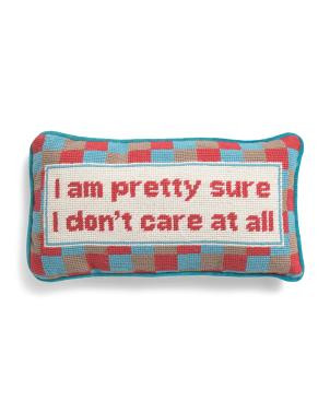 8x14 Dont Care Needlepoint Pillow | TJ Maxx