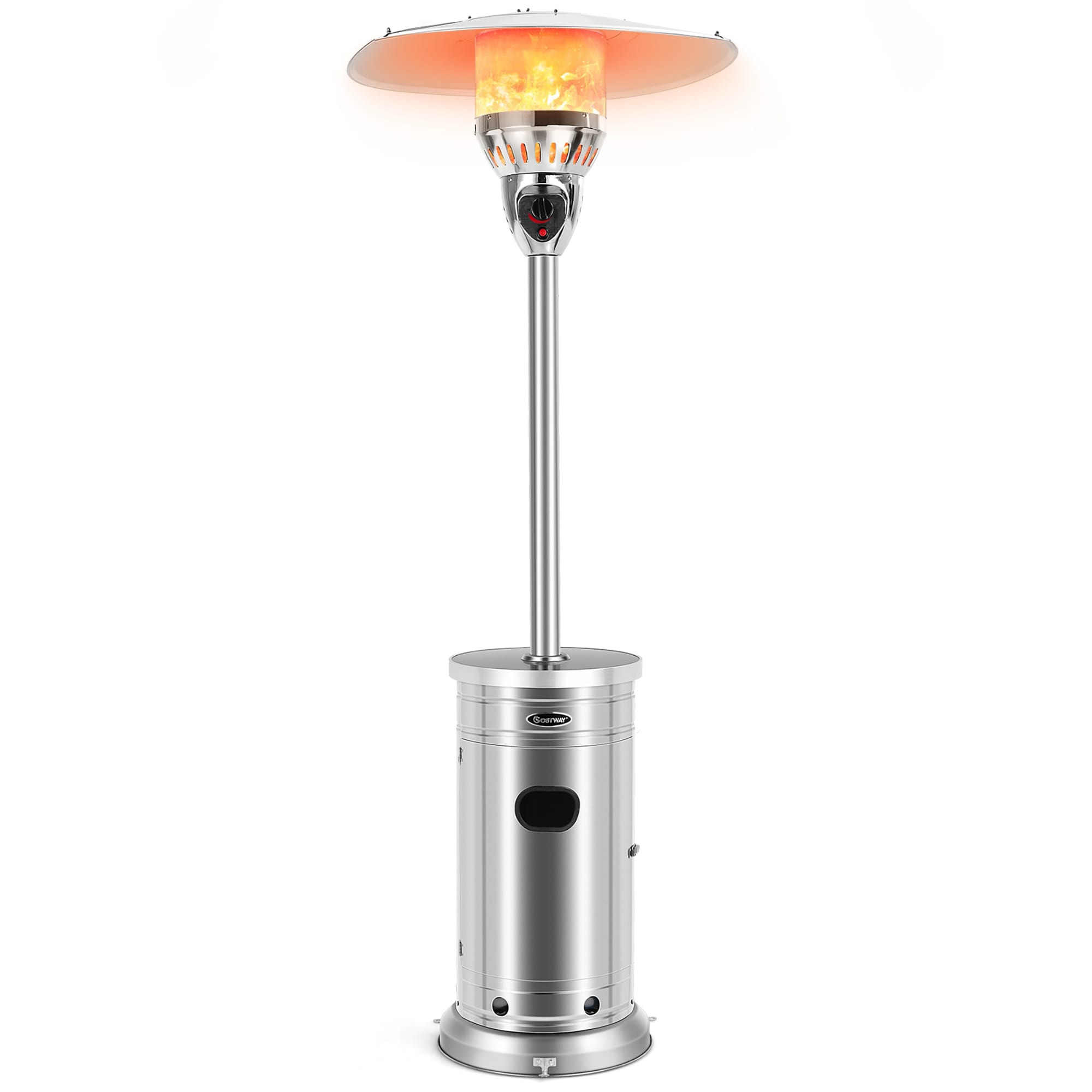 Sumyeg 48000 -BTU Silver Steel Floorstanding Liquid propane Patio Heater Stainless Steel | WF-HT01 | Lowe's