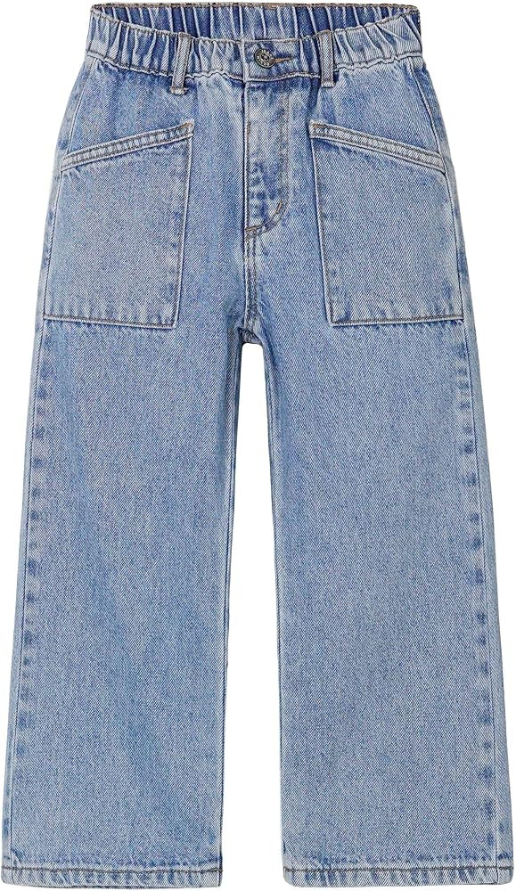 KIDSCOOL SPACE Baby Girls Boys Jeans, 12M-5T Little Kids Ribbed Waist with D-Rings Denim Pants | Amazon (US)