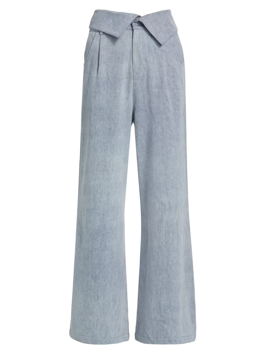 Jesse Wide-Leg Washed Denim Pants | Saks Fifth Avenue