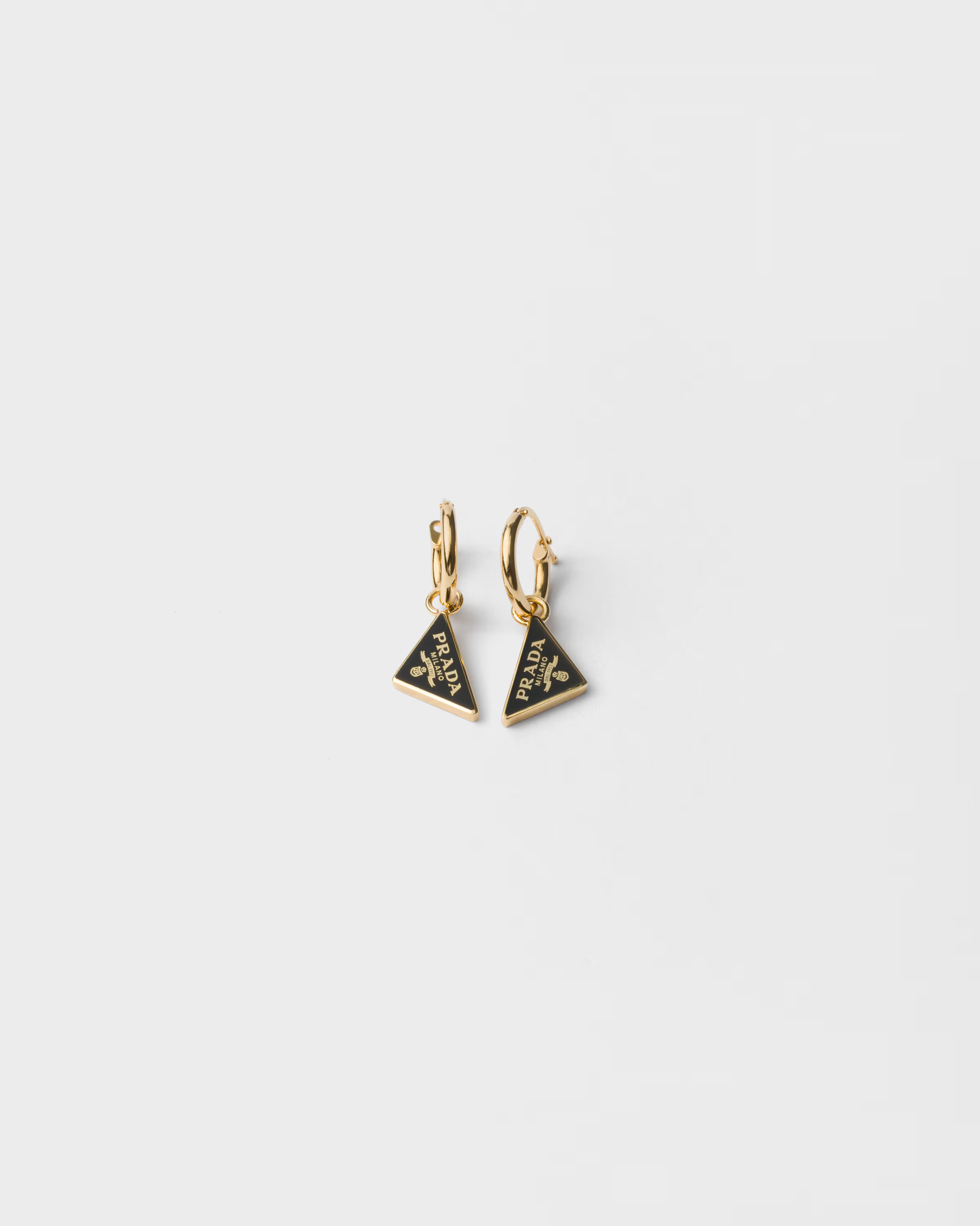 Enameled metal earrings | Prada US