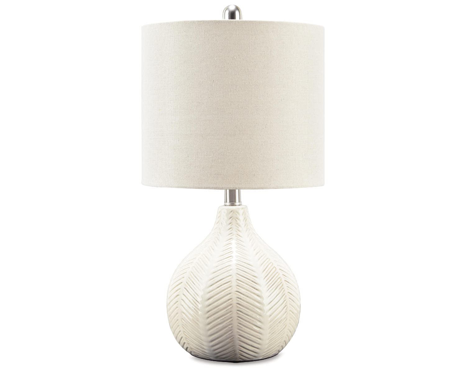 Signature Design by Ashley Rainermen 20" Modern Herringbone Ceramic Table Lamp, Off White | Amazon (US)