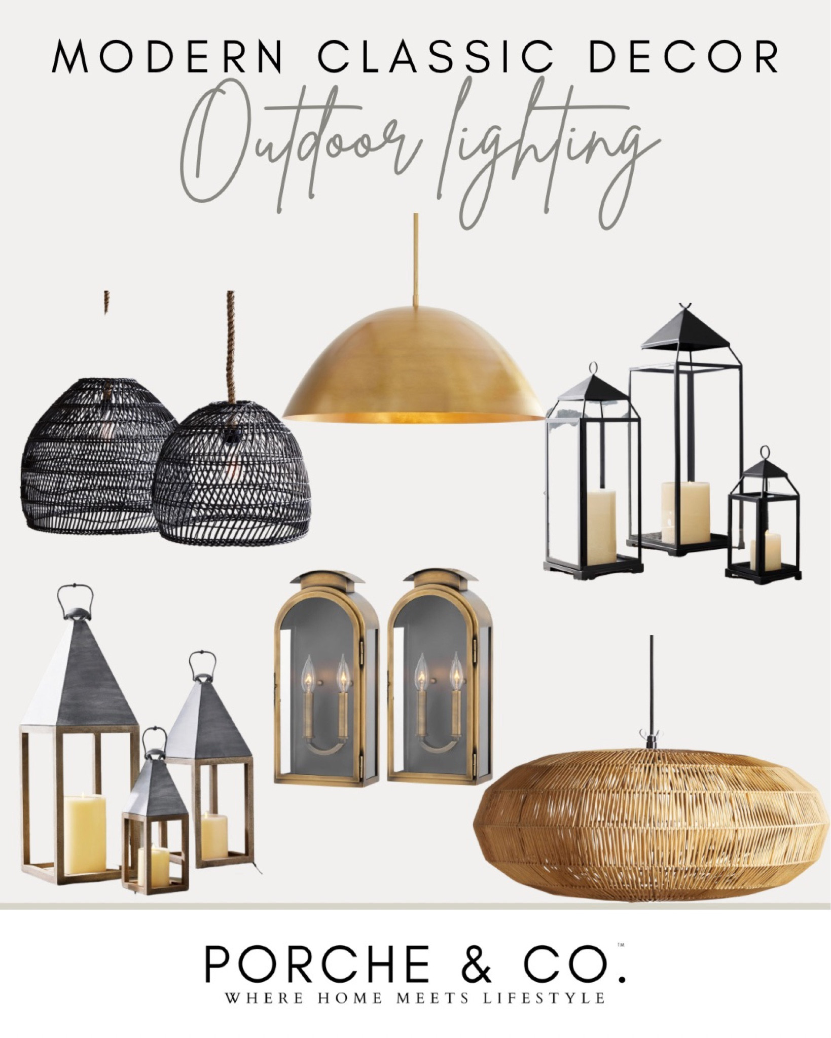 Modern classic outdoor lighting 
Outdoor lighting 
#visionboard #moodboard #porcheandco

#LTKstyletip #LTKhome #LTKFind
