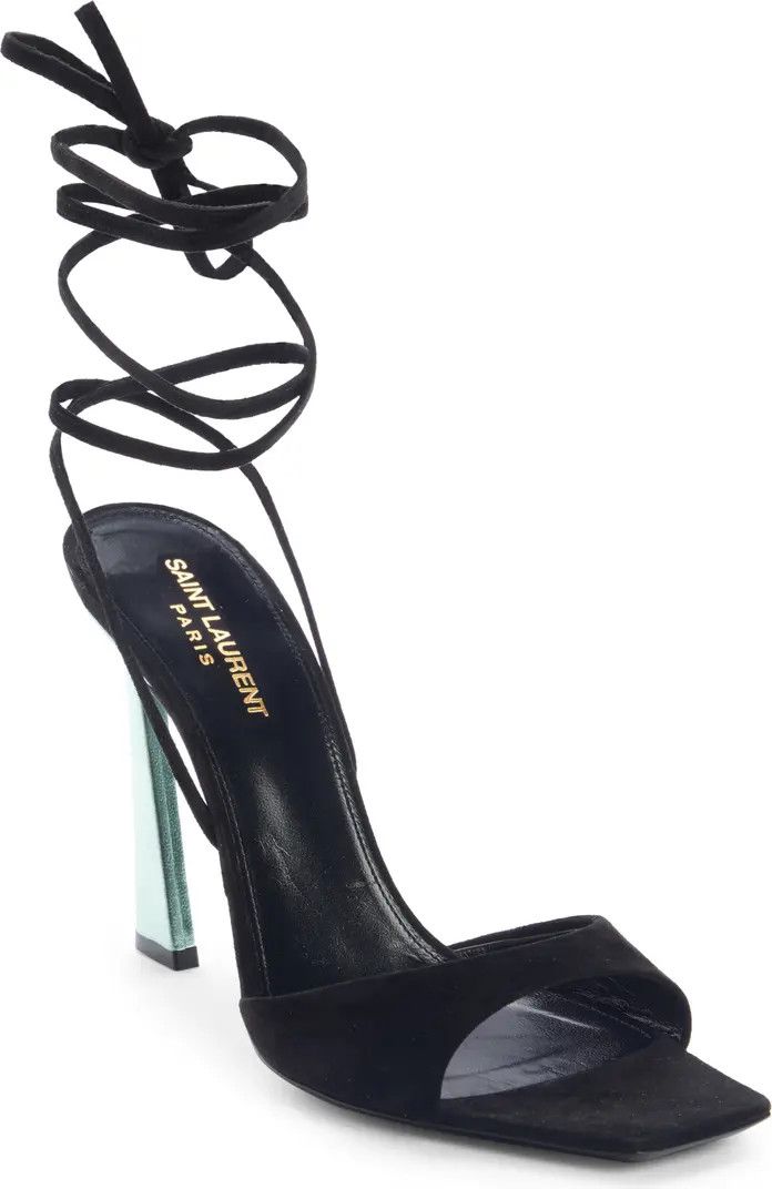 Saint Laurent Vitti Ankle Tie Sandal | Black Heels | Black Shoes | Spring Outfits 2023 | Nordstrom