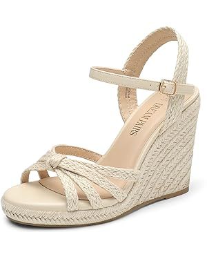 DREAM PAIRS Wedge Sandals for Women Dressy Summer, Platform Espadrille Strappy Casual Braided Hee... | Amazon (US)