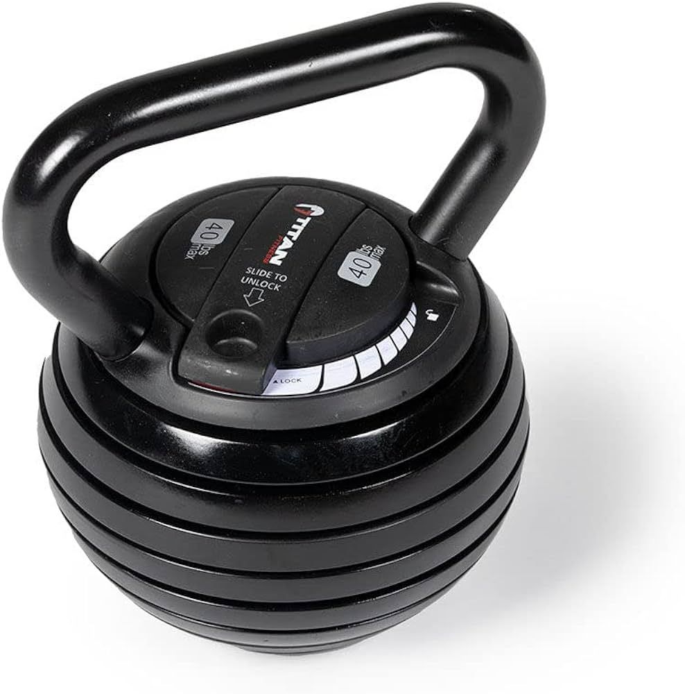 Titan Fitness 10 LB-40 LB Adjustable Kettlebell Weight Set, 6 Drop Cast Iron Plates, Full Body Ex... | Amazon (US)
