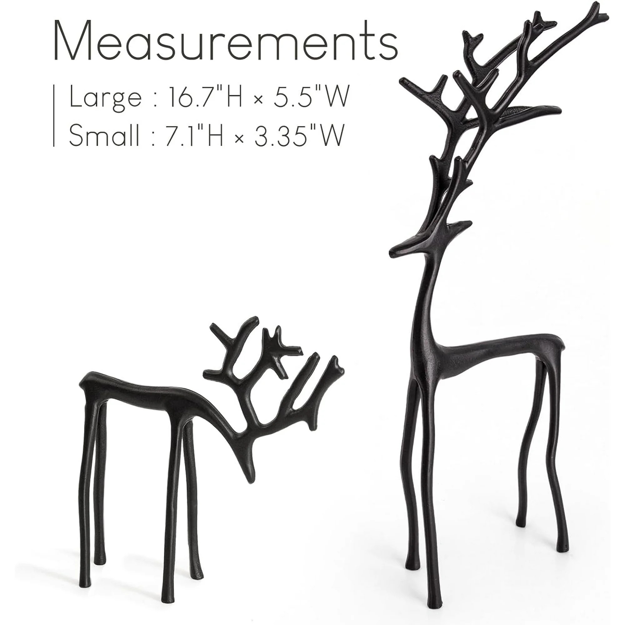 Christmas Decorations, Set of 2 Black Reindeer Statues, Modern Xmas Figurines, Elegant Indoor Hol... | Walmart (US)