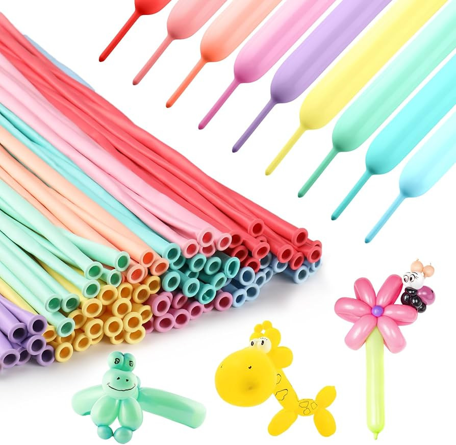 100Pcs 260 Balloons Pastel Long Balloons for Balloon Garland Thickening Skinny Latex Twisting Ani... | Amazon (US)