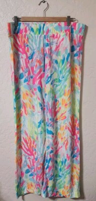 Lilly Pulitzer EUC Bal Harbour Palazzo Pants Sparkling Sands 🦄 $148 Size L | eBay US