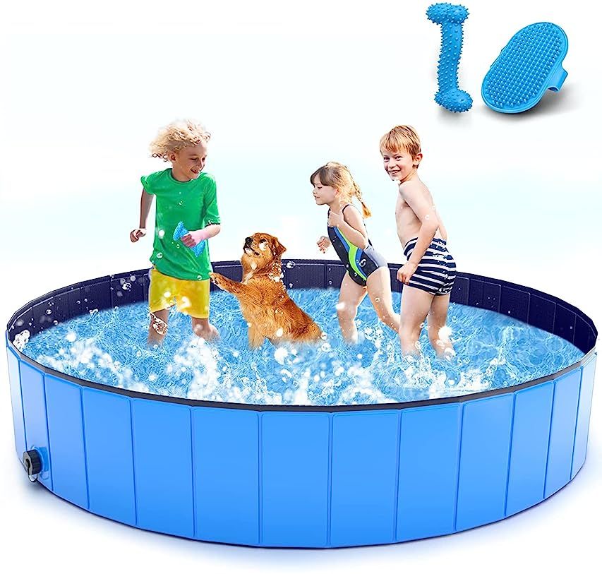 NHILES Portable Pet Dog Pool, 63" Collapsible Bathing Tub, Indoor & Outdoor Foldable Leakproof Cat D | Amazon (US)