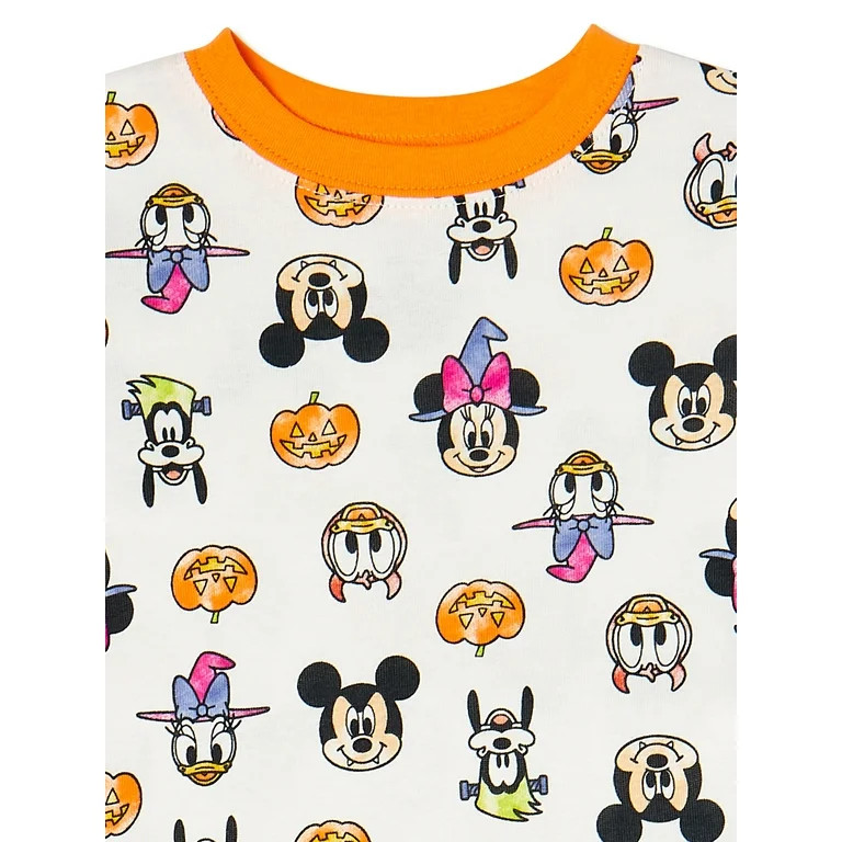 Mickey Mouse Halloween Toddler Boy and Girl Unisex Cotton Pajama Set, 2-Piece, Sizes 12M-5T | Walmart (US)