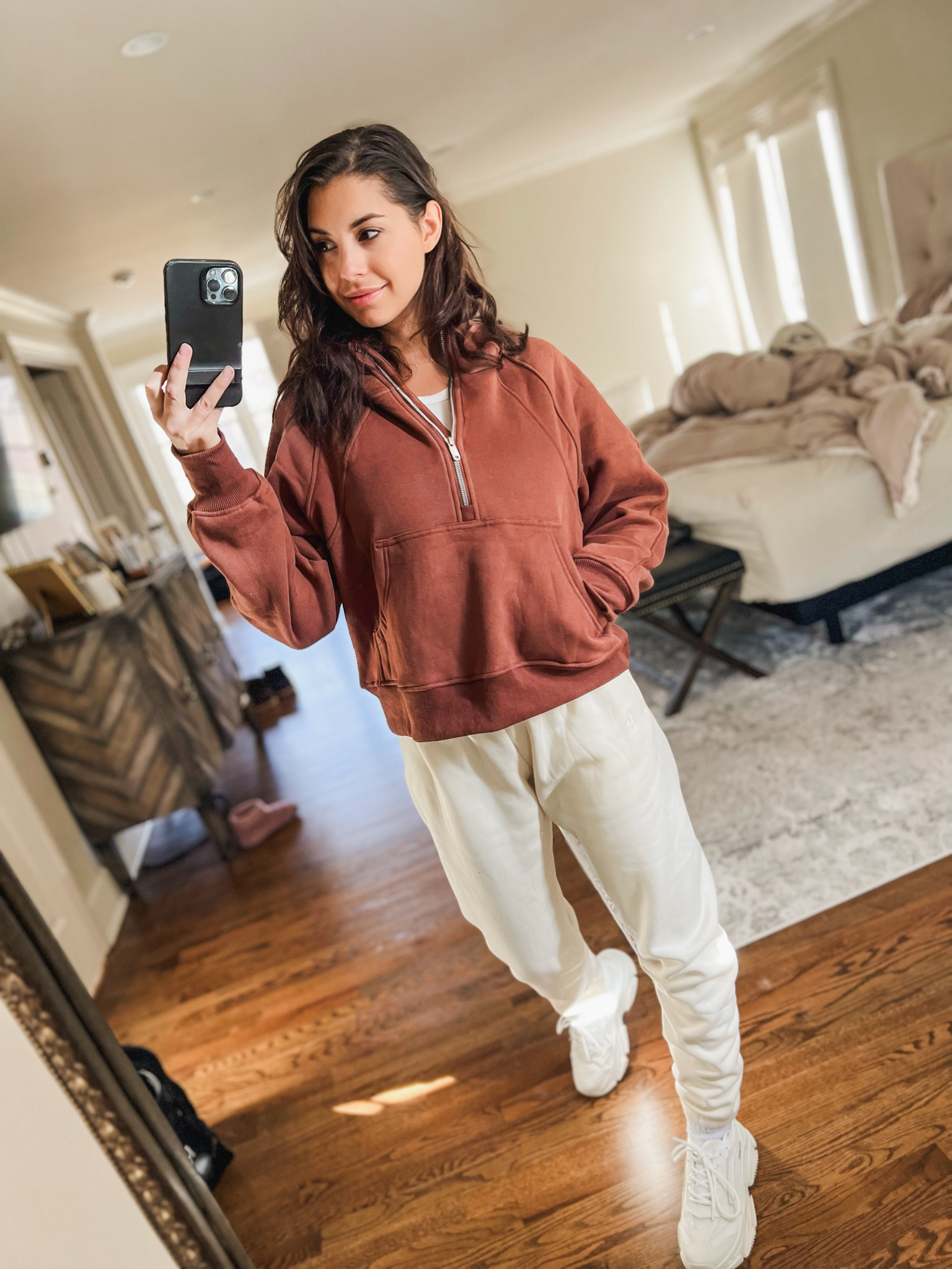 Momiform of the day ☁️
Lululemon pullover zip dupe, Amazon slouchy sweats ( SO COMFY) , and skims cotton long sleeve dupe! So comfy I literally live in these !


#LTKfindsunder100 #LTKstyletip #LTKfindsunder50