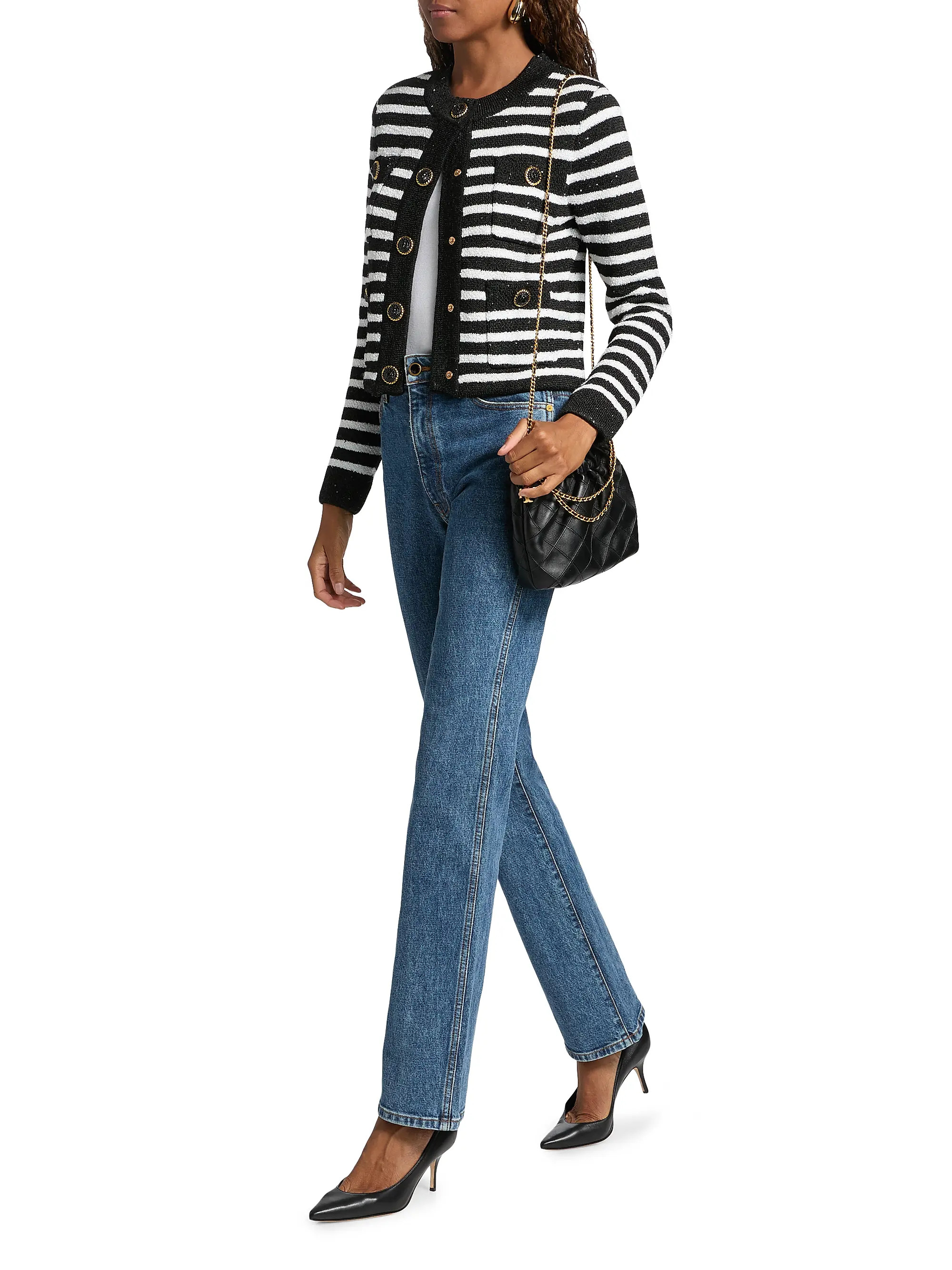 Striped Sequined Cardigan Jacket | Saks Fifth Avenue
