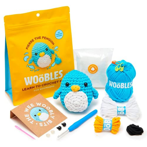 The Woobles Beginners Crochet Kit with Easy Peasy Yarn as seen on Shark Tank - with Step-by-Step Video Tutorials - Pierre The Penguin | Amazon (US)