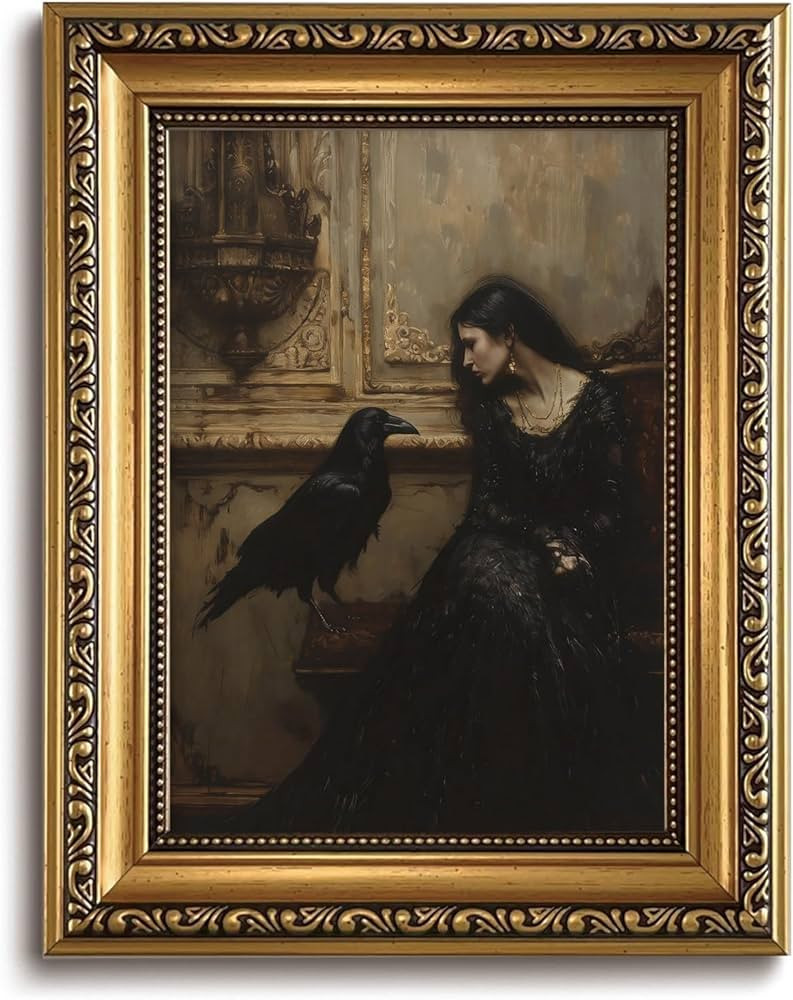 Mrysuart Vintage Gold Framed Wall Art Dark Academia Canvas Prints Gothic Cottagecore Pictures Wal... | Amazon (US)