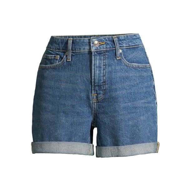 Free Assembly Women's Rolled Cuff Jean Shorts | Walmart (US)