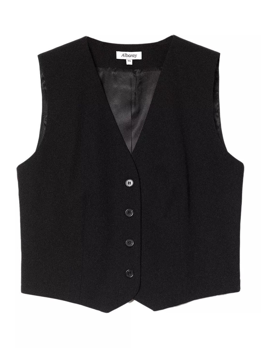 Albaray Plain Tailored Waistcoat, Black | John Lewis (UK)