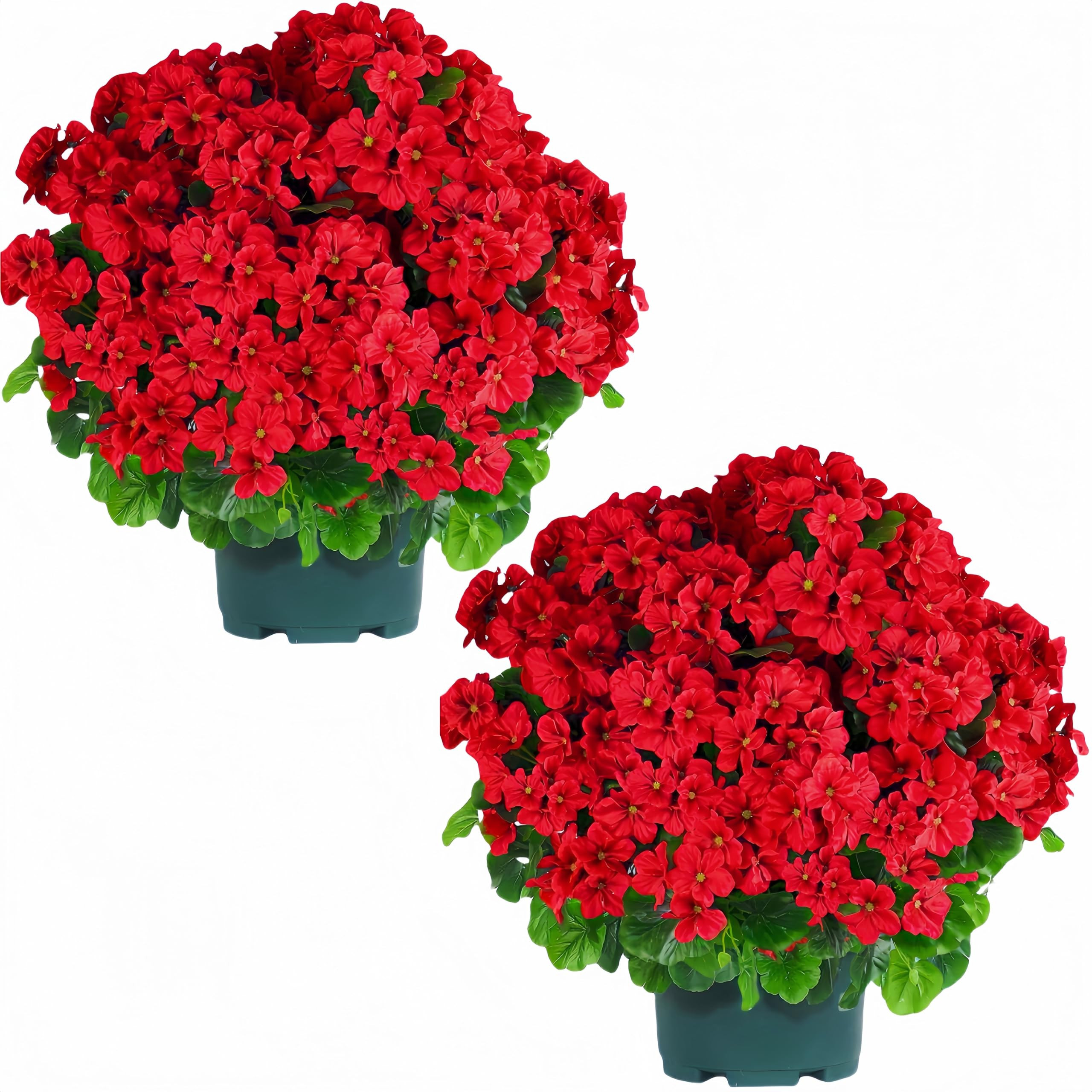 QIANYUN Artificial Topiary for Outdoors- 20” Potted Plant Fake Geraniums Bush-UV Resistant Artificial Outdoor Plant for Front Porch, Garden, Yard, Patio Decor (Red) | Amazon (US)