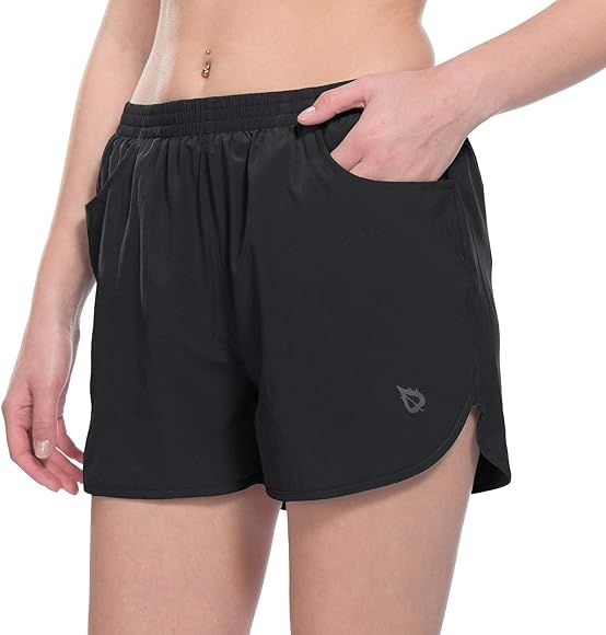 BALEAF Women's 3" Running Shorts Gym Athletic Shorts Pockets | Amazon (US)
