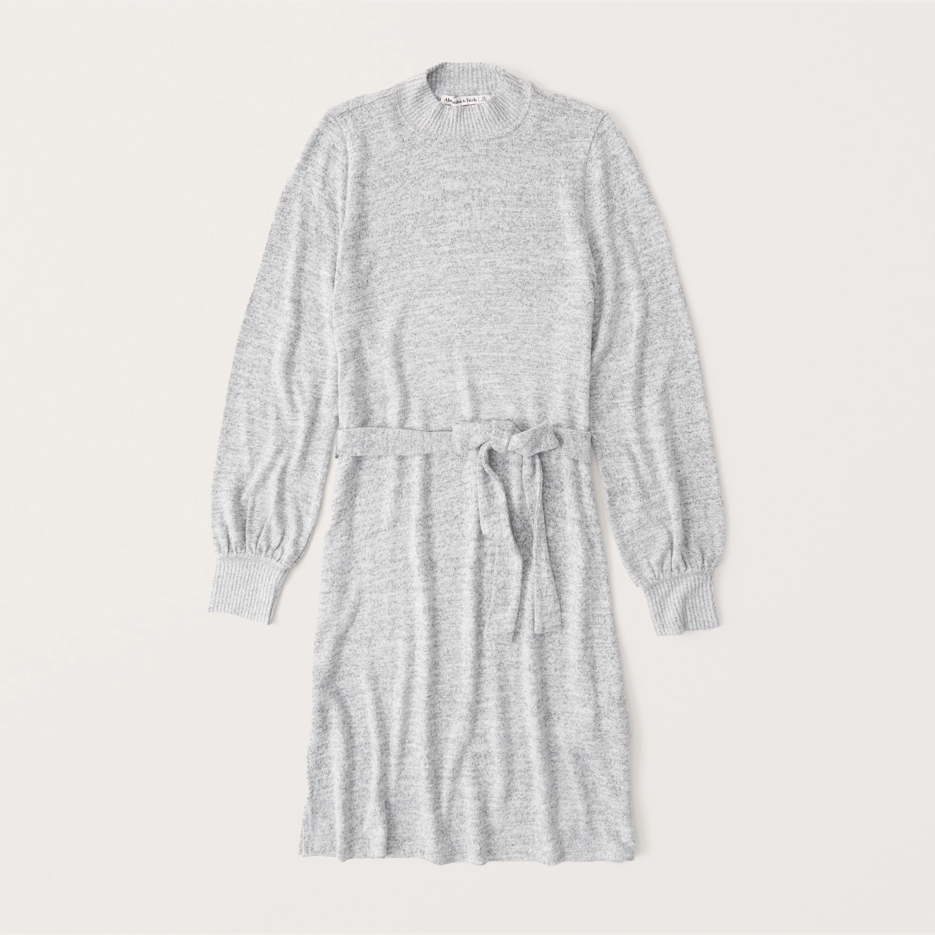 Long-Sleeve Cozy Belted Mini Dress | Abercrombie & Fitch (US)