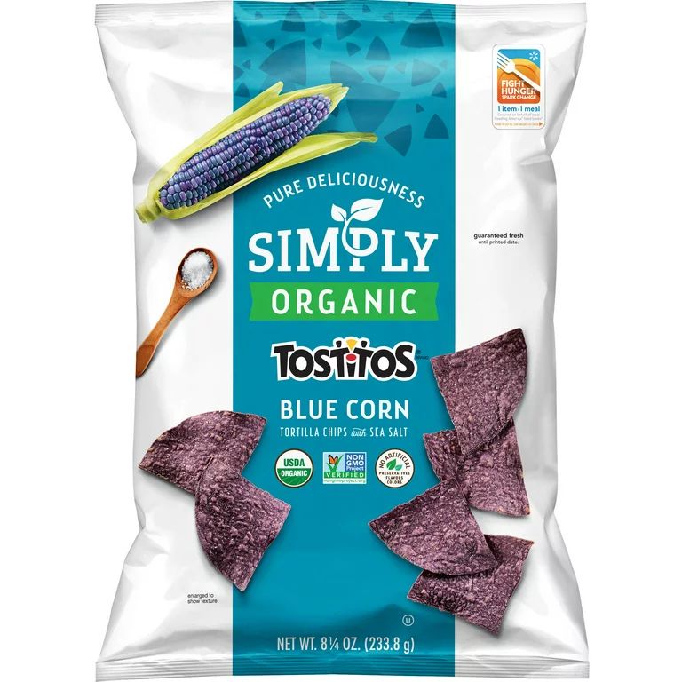 Simply Tostitos Organic Blue Corn Tortilla Chips, 8.25 oz Bag - Walmart.com | Walmart (US)