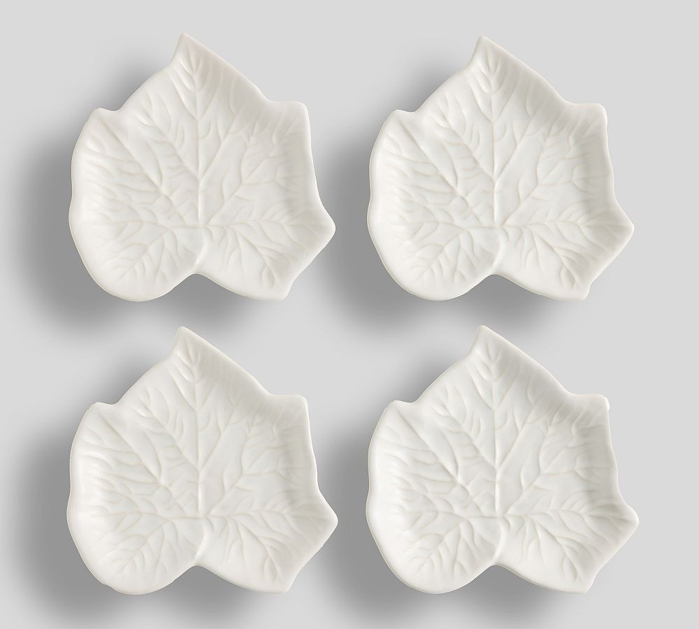 Figural Leaf Stoneware Appetizer Plates - Set of 4 | Pottery Barn (US)