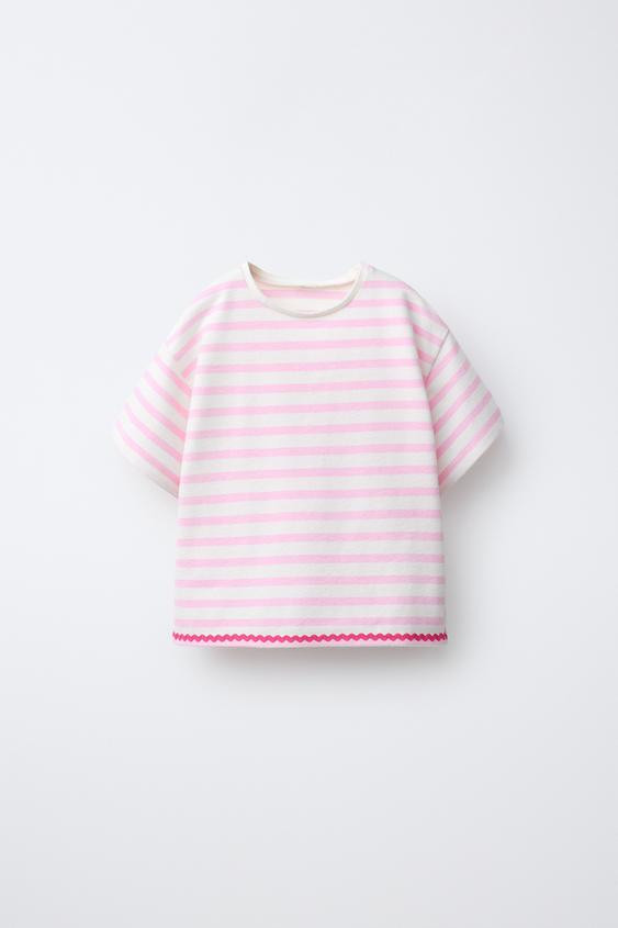 WOVEN STRIPED RUFFLE TOP | Zara US
