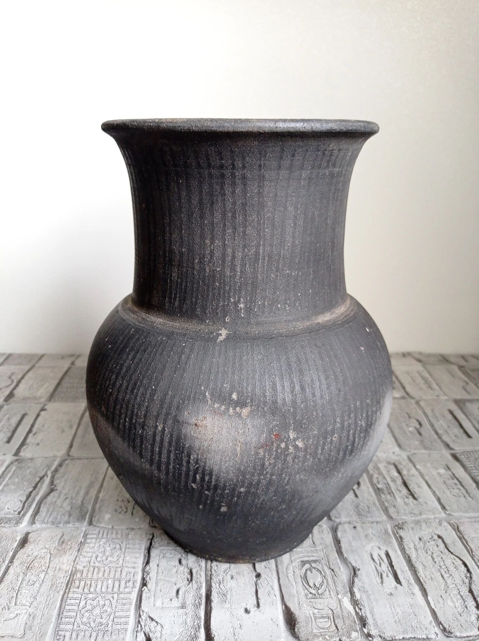 Antique Clay Vase Vintage Black Clay Vase Rustic Vase Old - Etsy | Etsy (US)