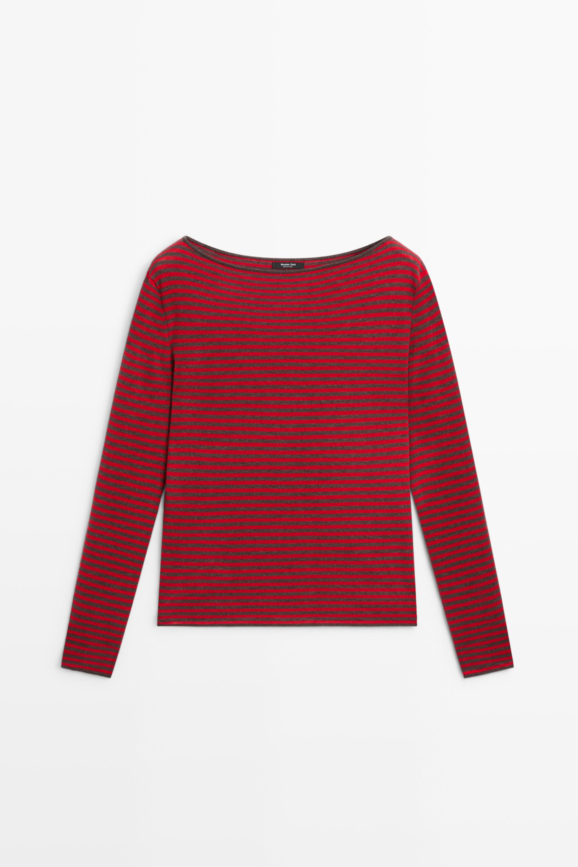 Fine-knit striped wool-blend sweater | Massimo Dutti US