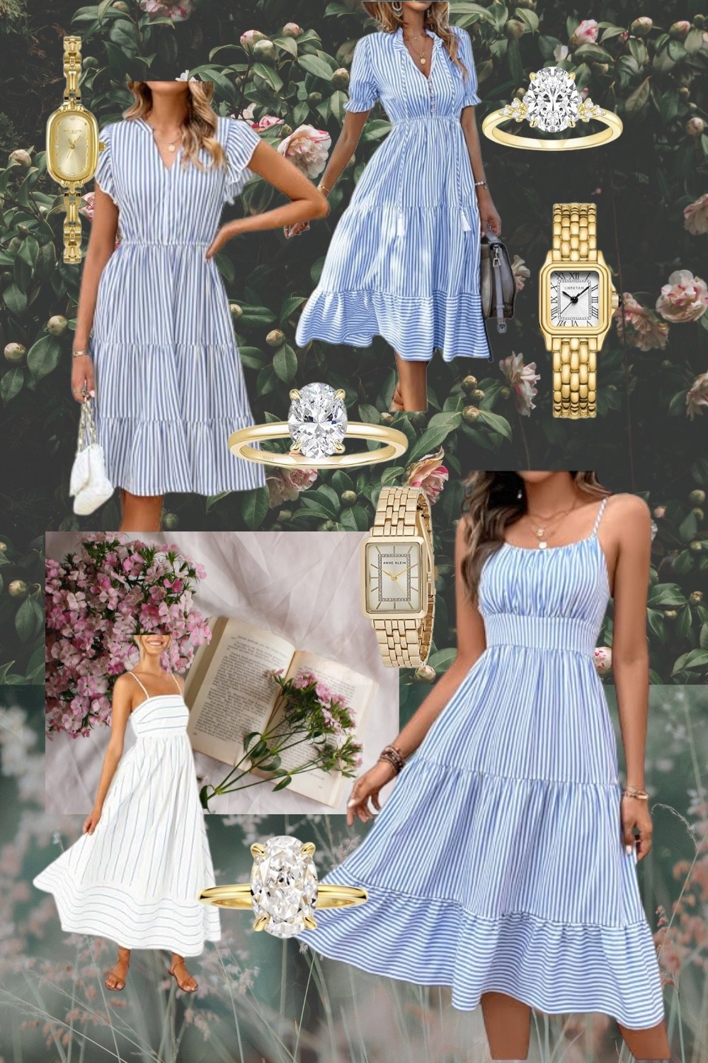 And just like that, the blue and white striped dresses, gold watches, and gold rings with oval cut stones are all trending!!

✨ Congratulations to Taylor Swift and Travis Kelsie on their engagement 💞

#taylorswift #engagement #getthelook #lookforless #budgetfriendly #amazonfinds 

#LTKWedding #LTKFindsUnder50 #LTKFindsUnder100