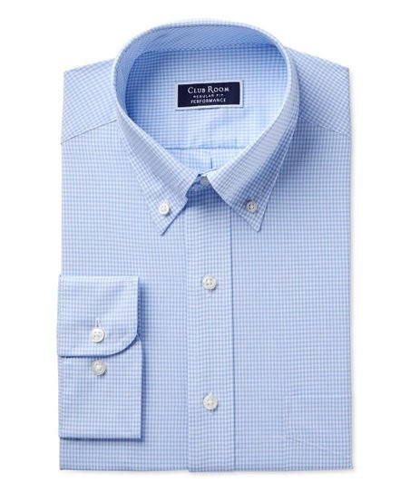 Light Blue Mini Gingham Pocket Button-Up - Men, Big & Tall | Zulily