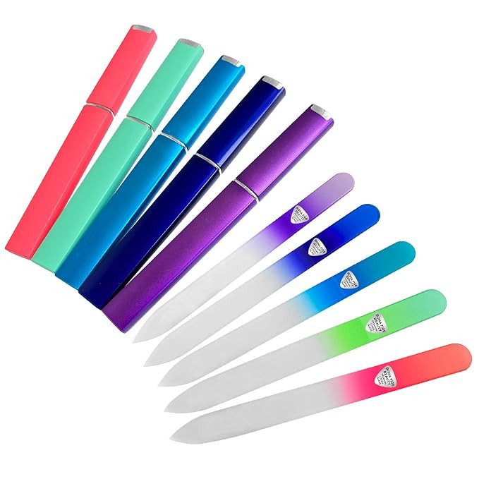 Glass Files for Nails, Manicure Glass Fingernail Files with Cases, Gently Shape Nails with Expert... | Amazon (US)