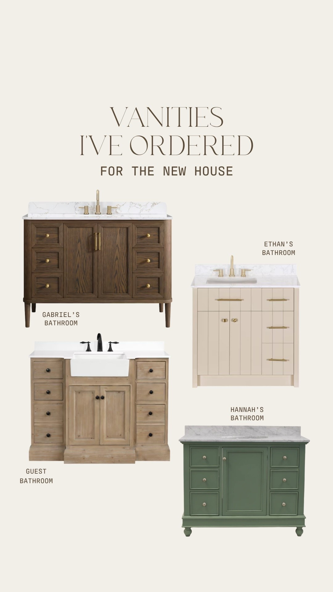 Got quoted $3k for the cabinets for my son’s bathroom (not even the counter or the sink included in that) & I said not a chanceeeee. So I ordered these instead!!