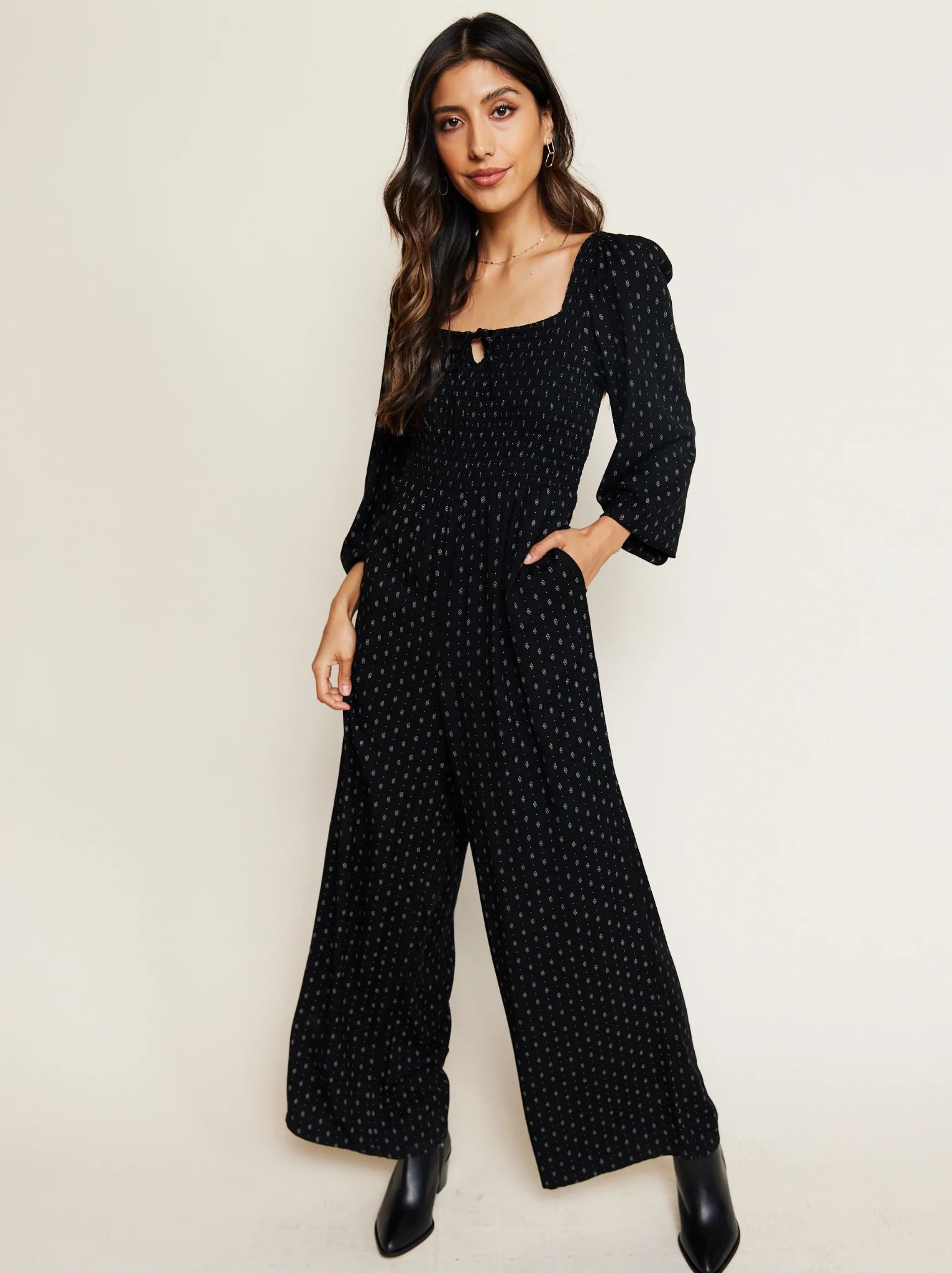 Marion Smocked Jumpsuit | ABLE