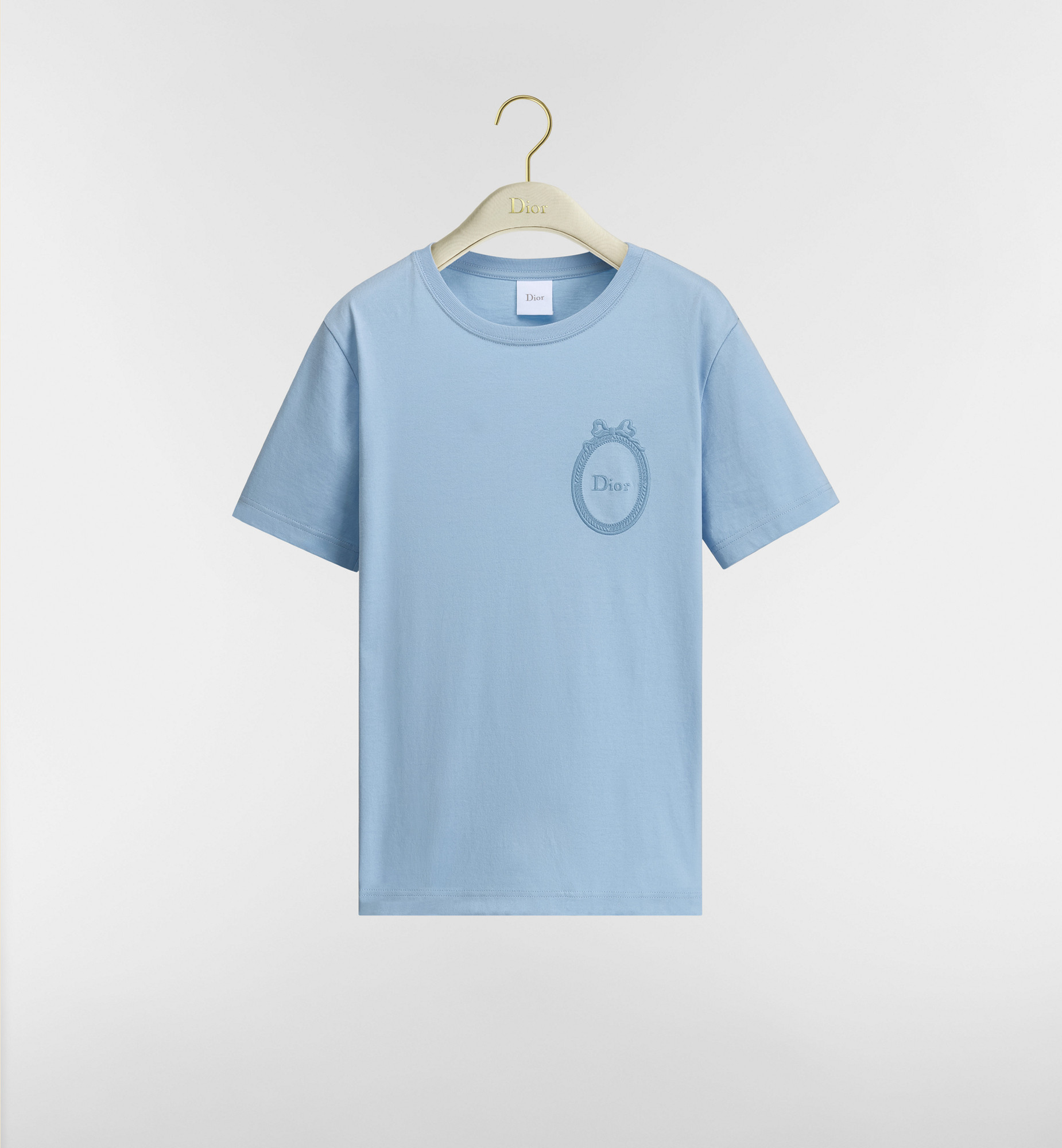 Fitted Dior Médaillon Embroidered T-shirt Blue Cotton Jersey | DIOR | Christian Dior Parfums UK