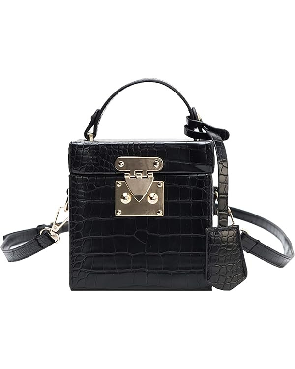 QZUnique Women's Square Box Handbag PU Cube Crossbody Shoulder Bag Wedding Clutch Bag Purse | Amazon (US)