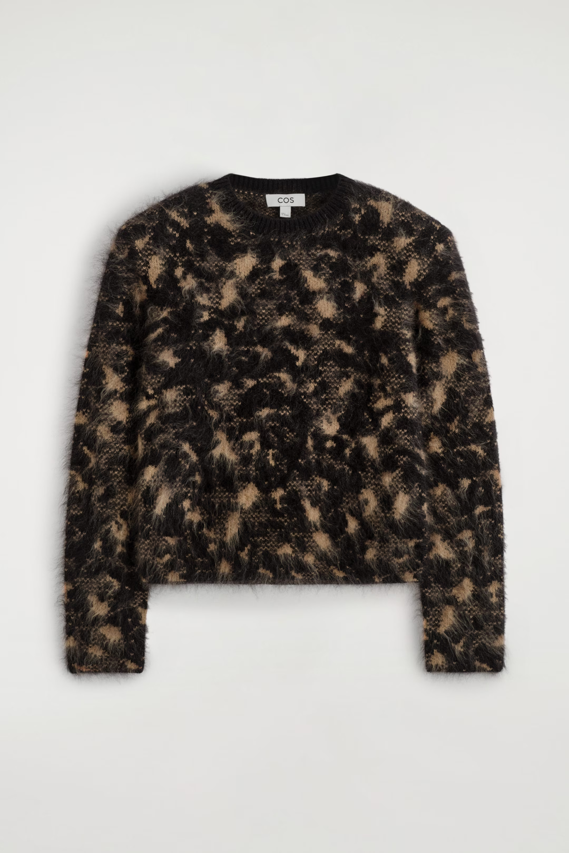 ANIMAL-JACQUARD MERINO WOOL JUMPER - BLACK / BROWN | COS GB | COS UK