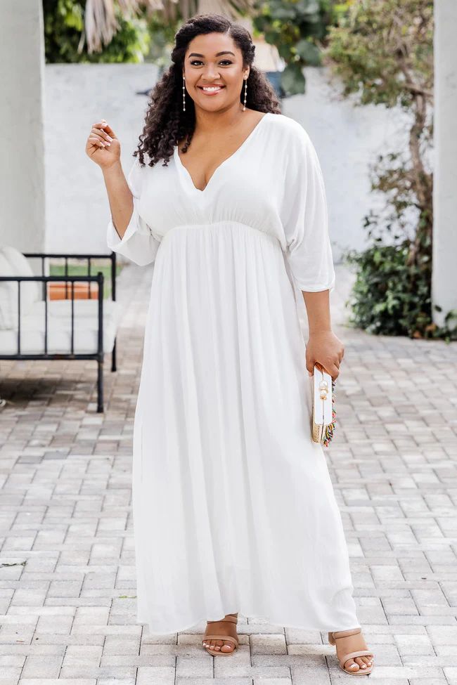 Come With Me White Maxi Dress FINAL SALE | Pink Lily