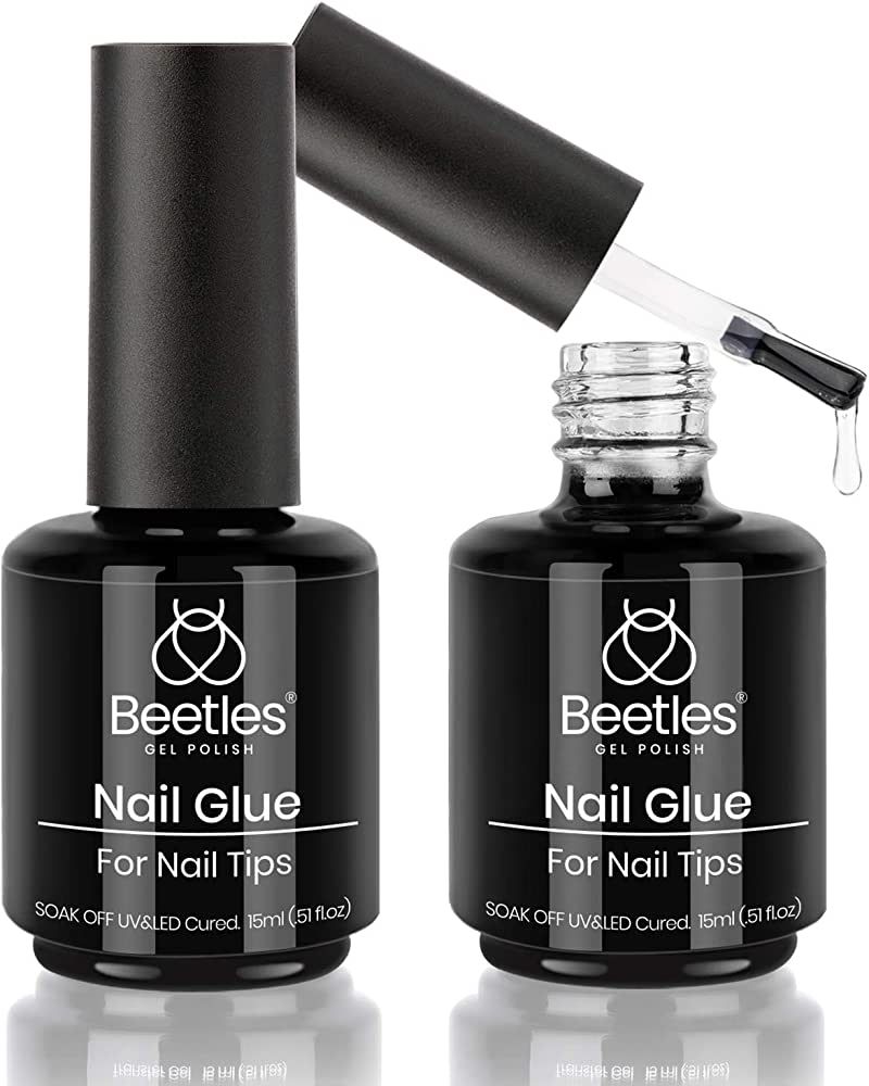 Beetles Gel Polish 2 in 1 Nail Glue and Base Gel Kit for Acrylic Nails,2 Pcs 15ml Super Strong Br... | Amazon (US)