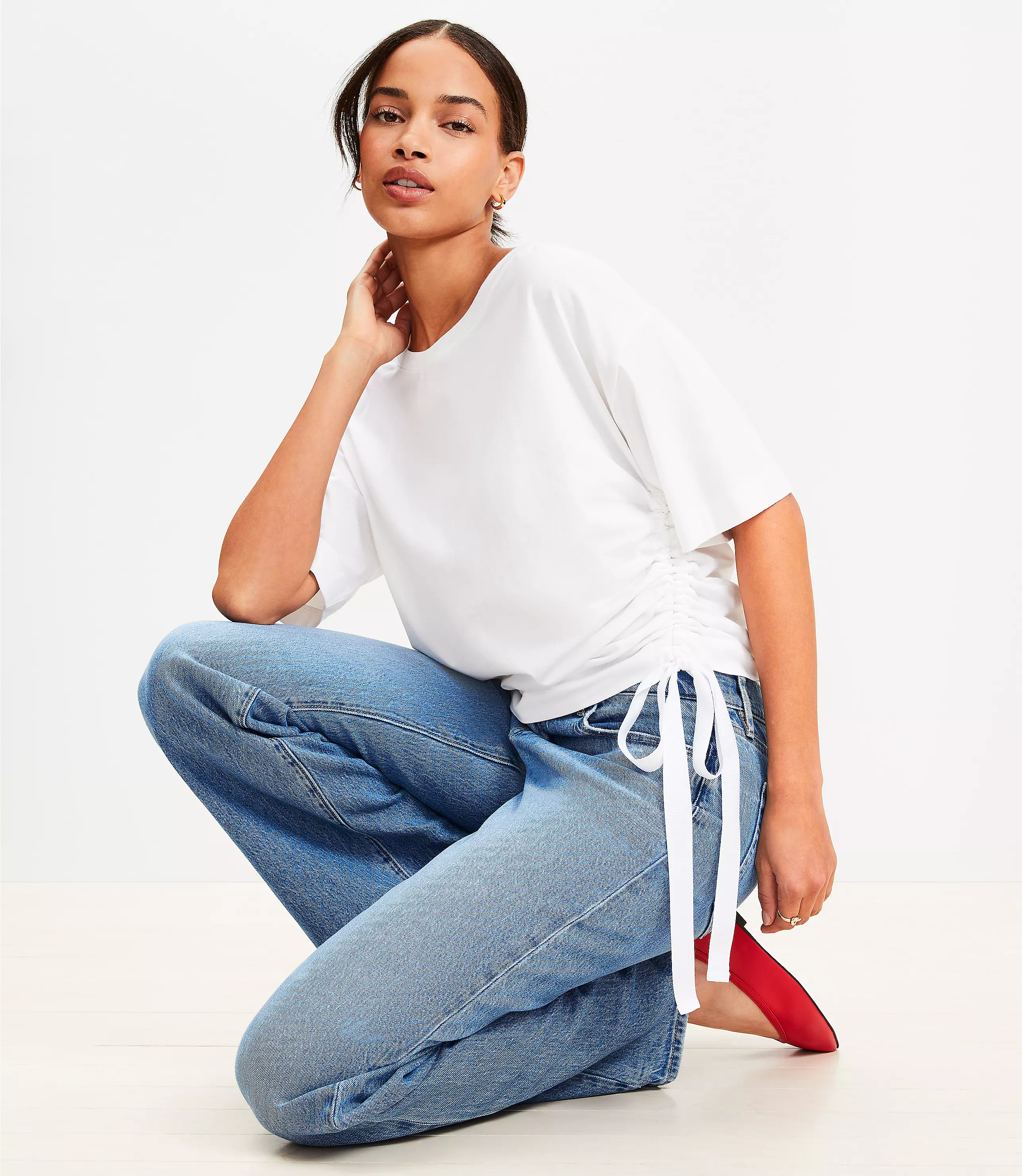 Side Tie Modern Tee | LOFT