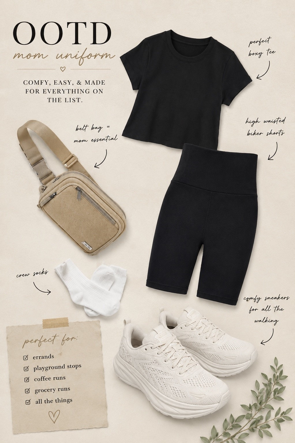 Summer Mom Uniform | Everyday Outfit Staples

summer outfit essentials, mom uniform, capsule wardrobe, everyday basics, biker shorts outfit, belt bag, white sneakers, crew socks, black tee, casual style, athleisure, travel outfit, errand outfit, comfy outfit

#LTKStyle #LTKFinds #MomStyle #SummerStyle #CapsuleWardrobe #Athleisure #EverydayStyle #BikerShorts #SneakerStyle #LTKOutfit

If you could only keep ONE piece from this outfit, which would it be? Mine is the belt bag—I use it every single day.

#LTKdayinmylife #LTKootd #LTKmomlife